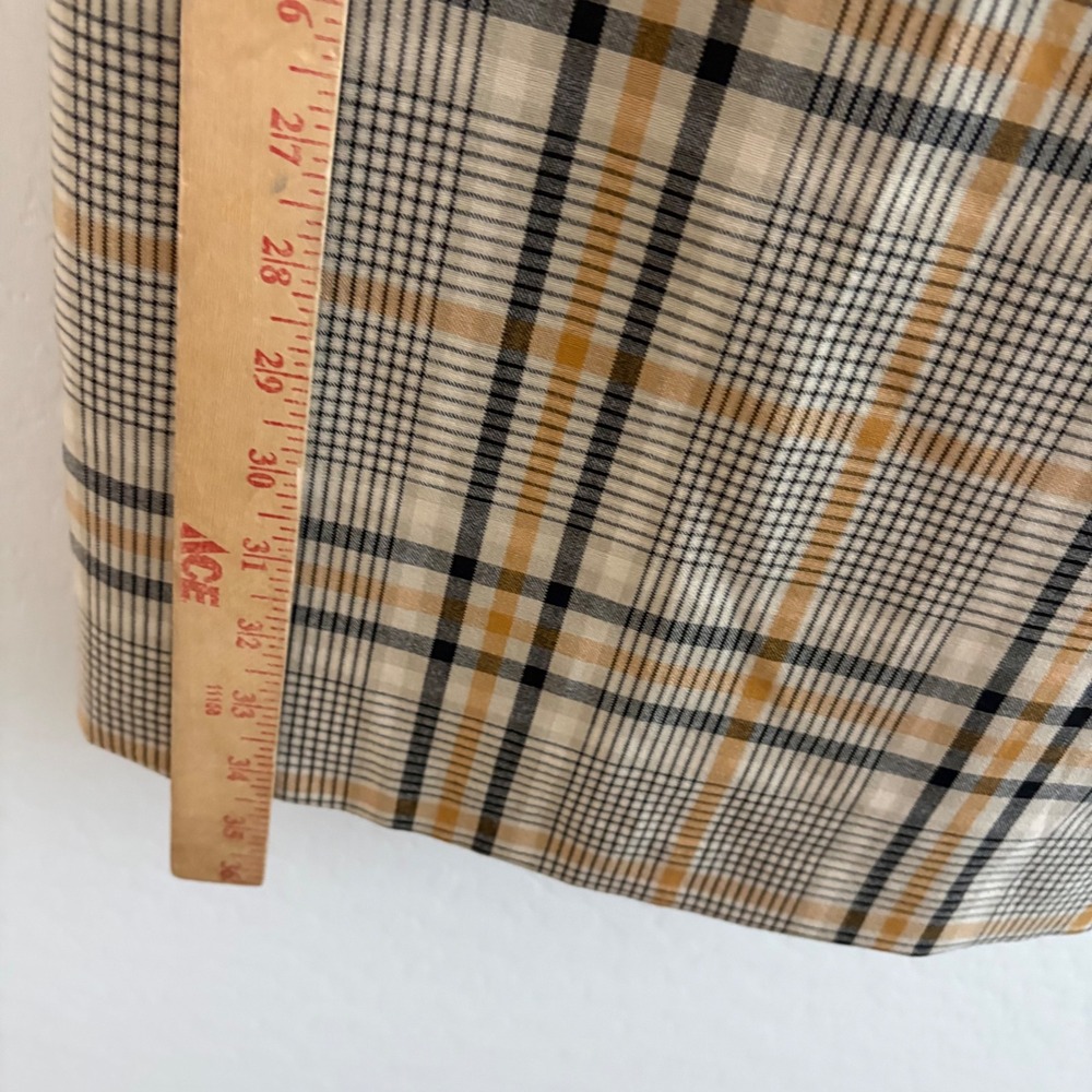 Wilfred Aritzia Isabelle Plaid Mini Dress Tan Black Yellow Size 8 Square Neck - Picture 5 of 8